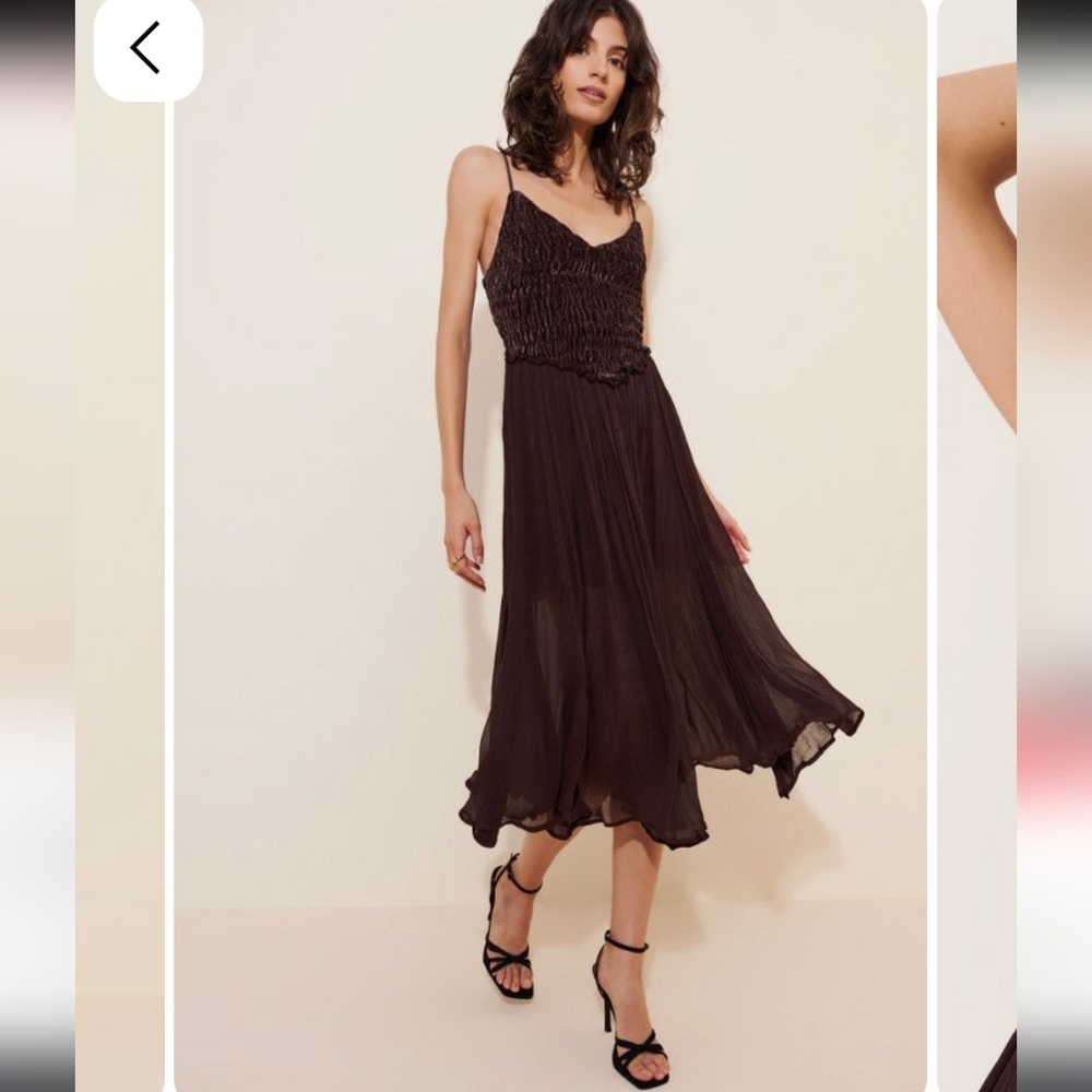 Free People Arabesque Midi Dress In Chocolate Torte